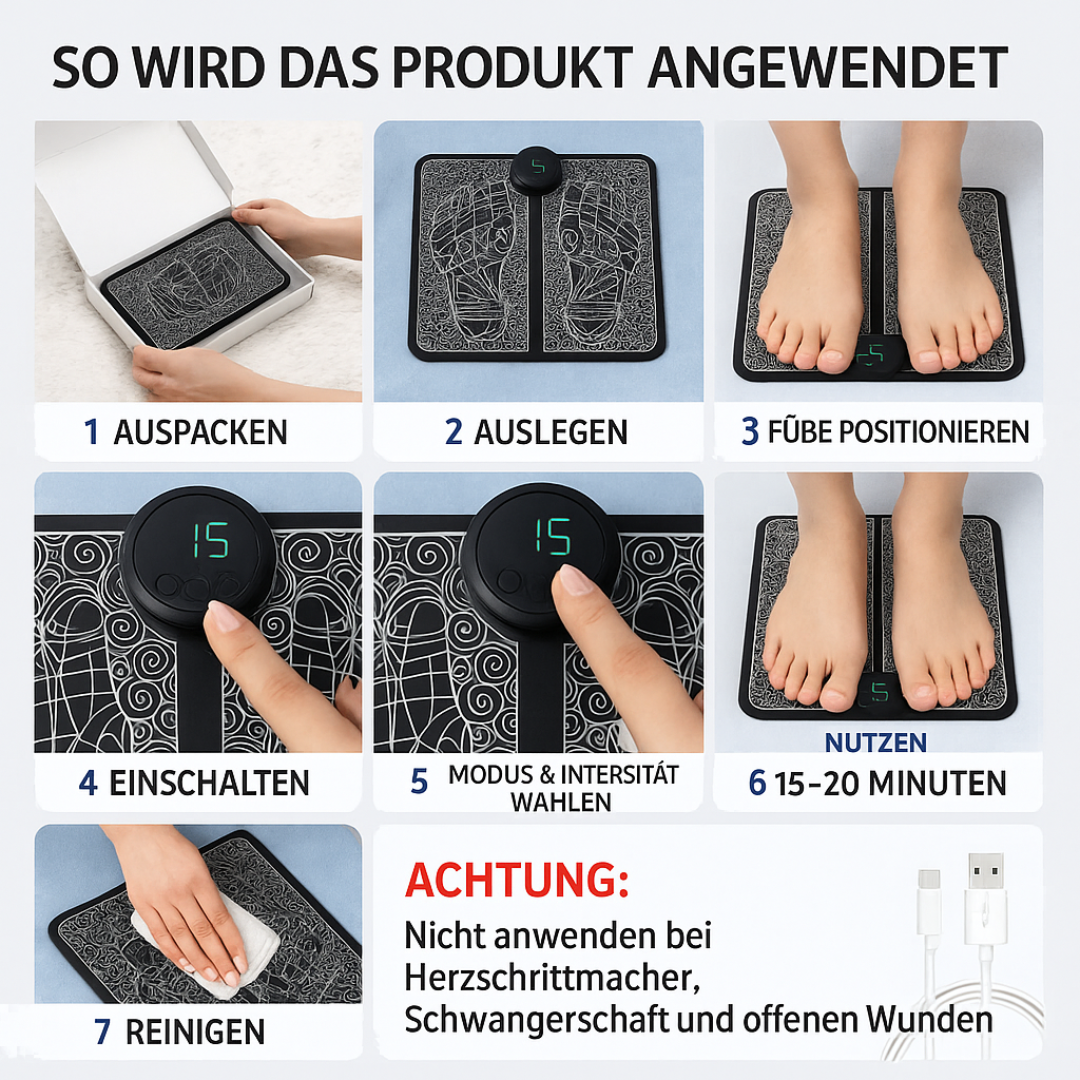 Entspanne deine Füße nach langen Arbeitstagen ( Massageplatte )