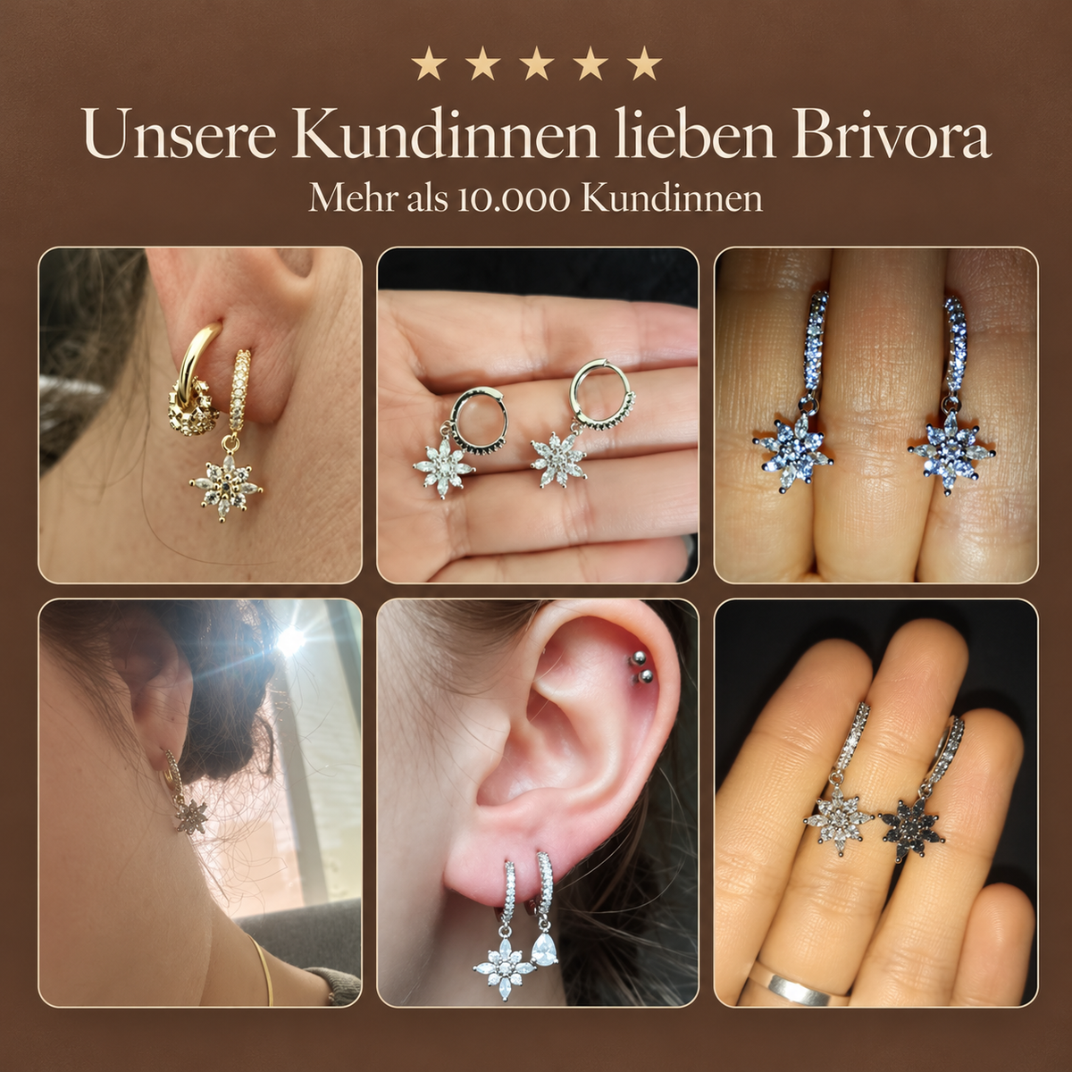 Brivora Blumen-Creolen mit Zirkonia – Gold oder Silber