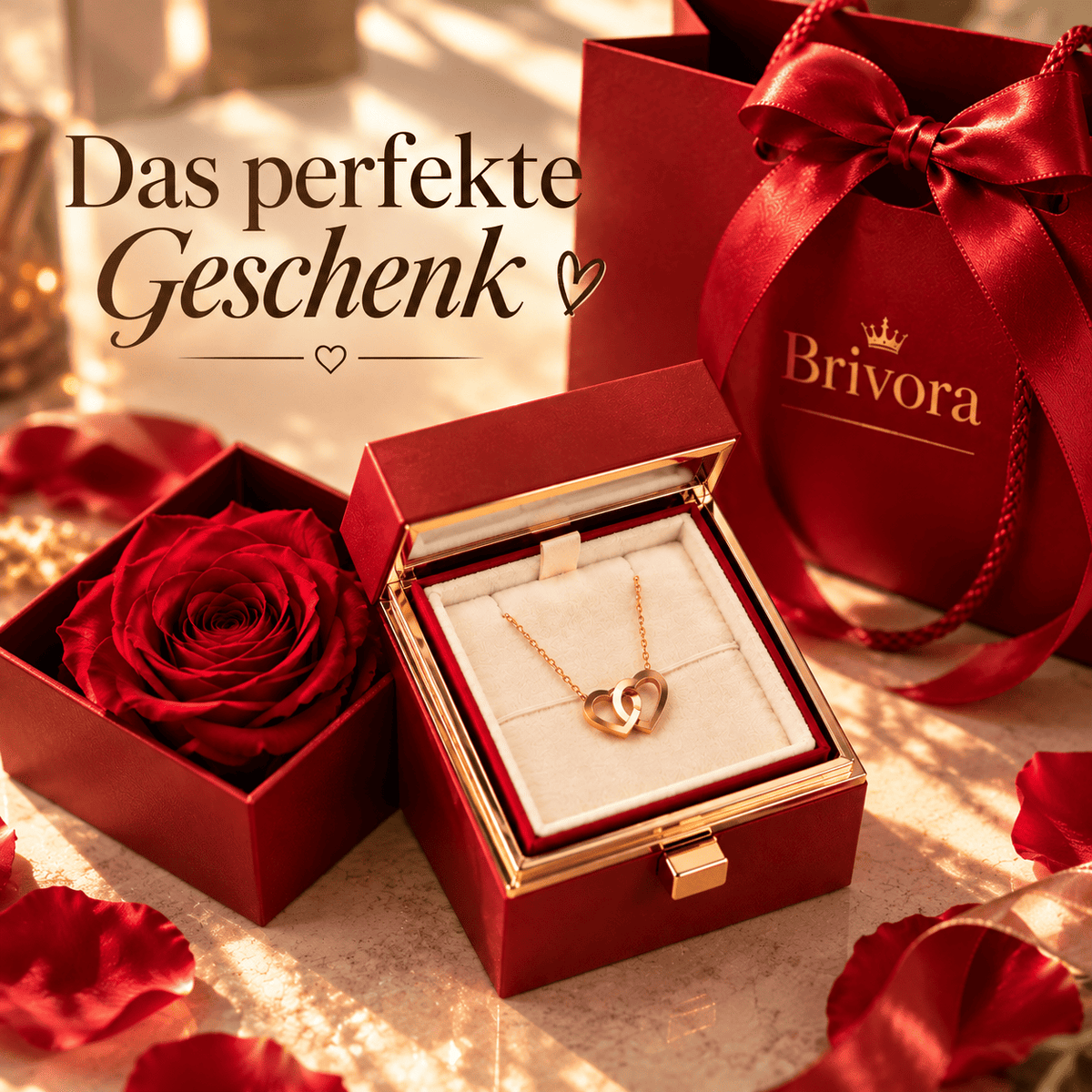 Rose+Kette mit herzen