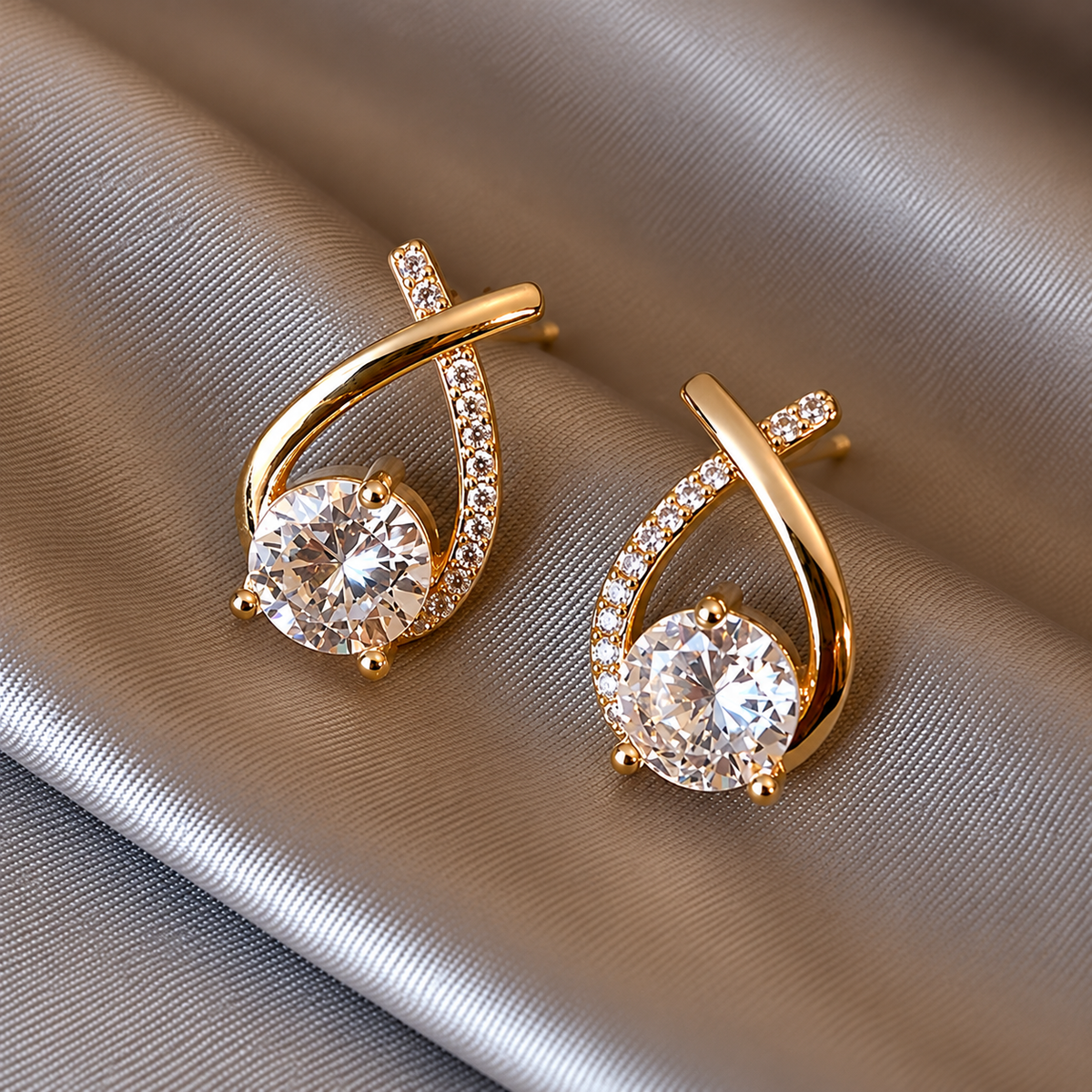 Brivora Ohrstecker im Diamant-Look – Kristall in Tropfenform