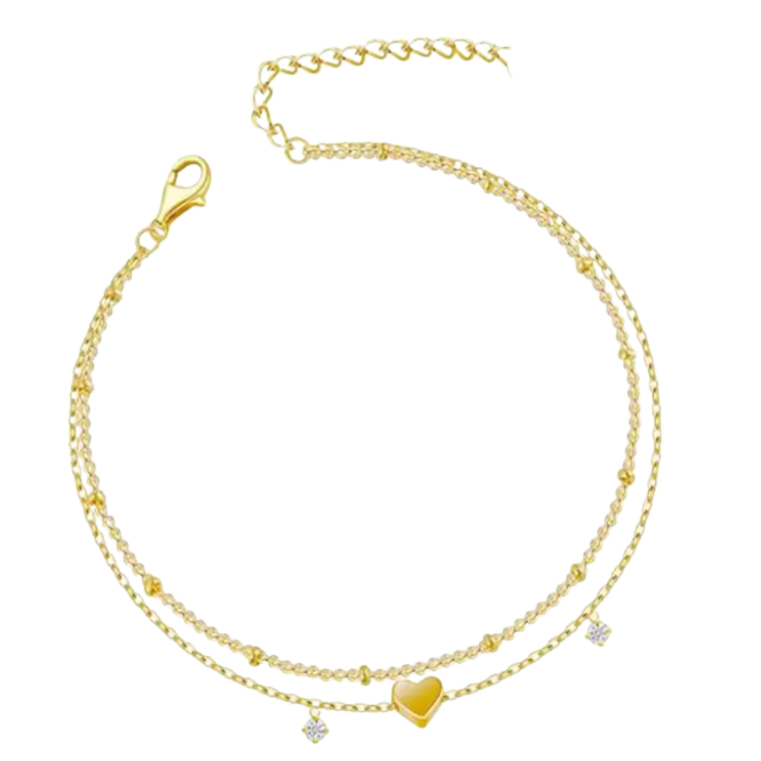 14K Vergoldetes Perlenarmband mit Kristallsteinchen