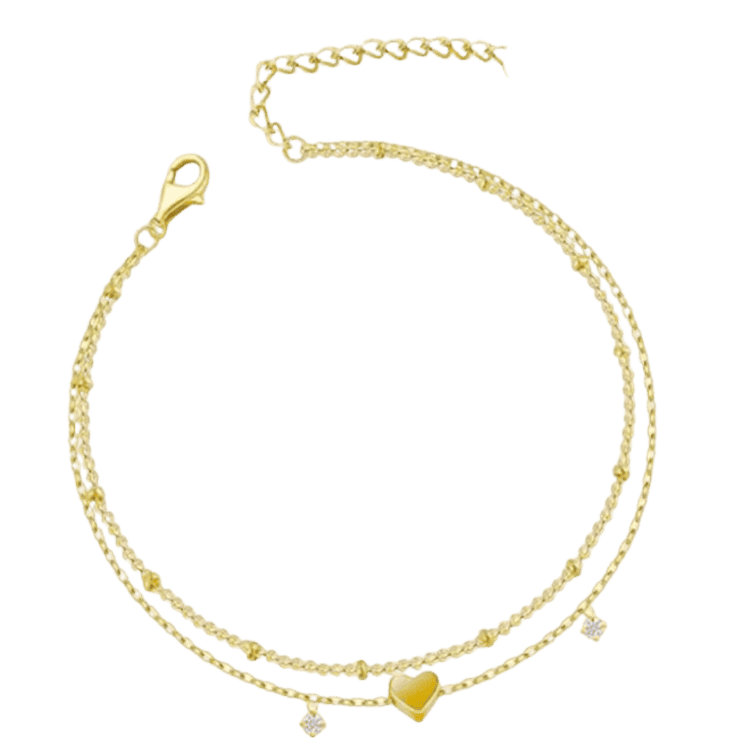 14K Vergoldetes Perlenarmband mit Kristallsteinchen