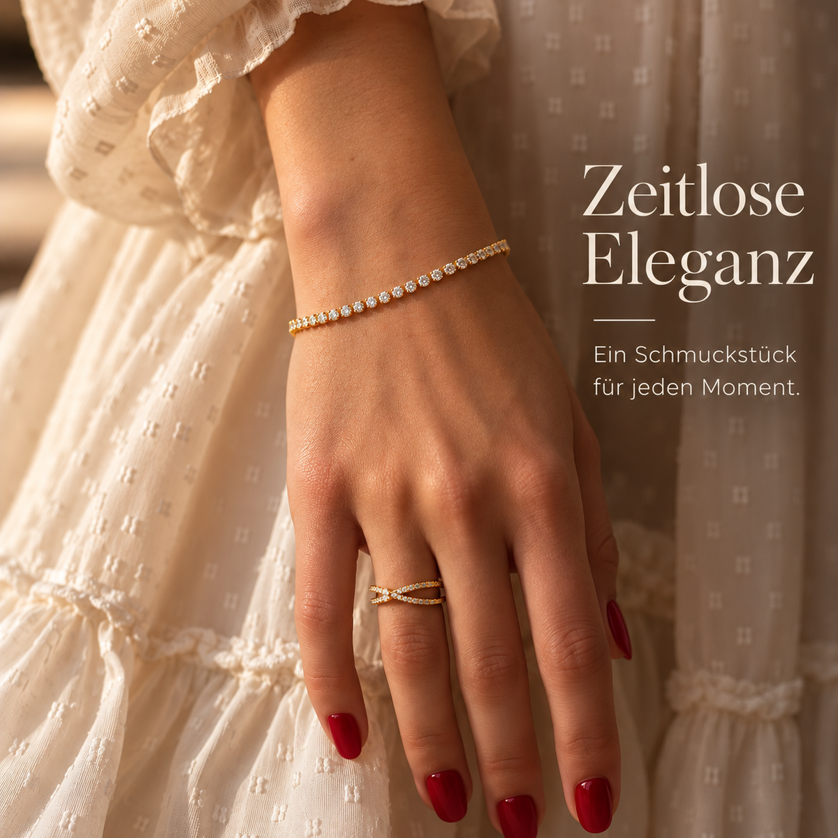 Luxus Armband für Frauen - Diamanten verziert 17cm