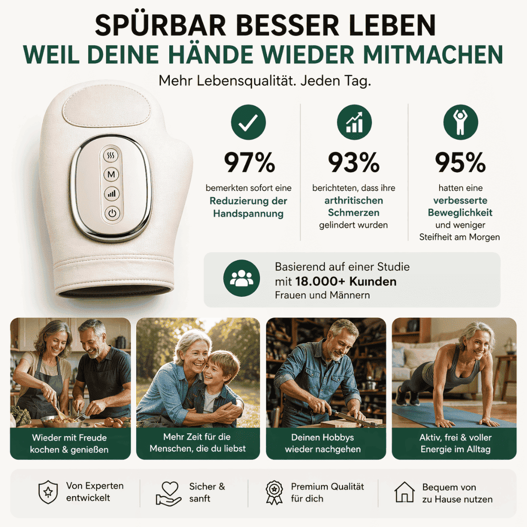 Handmassagegerät bei Heberden-Arthrose, Dupuytren und Karpaltunnelsyndrom